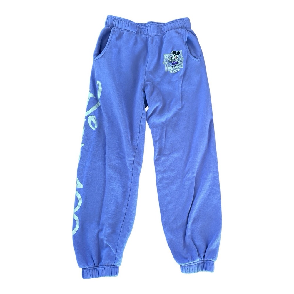 Disney Parks 100 Years Of Wonder Embroidered Purple Sweatpants Adult EXTRA SMALL